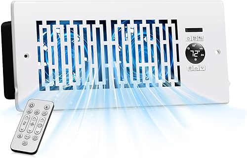 MOTCTQVD Smart Register Booster Fan Fits 4" x 10" Register Holes, 10-Speed Quiet Vent Fan Booster, Smart Thermostat Control for Improves Heating and Cooling with Remote for Floor or Wall Vents - 77% off