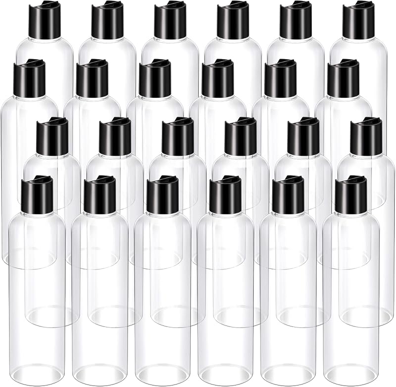 Nuenen Frascos Plásticos Recarregáveis de Viagem com Tampa Dispensadora, Transparentes, Pacote com 24