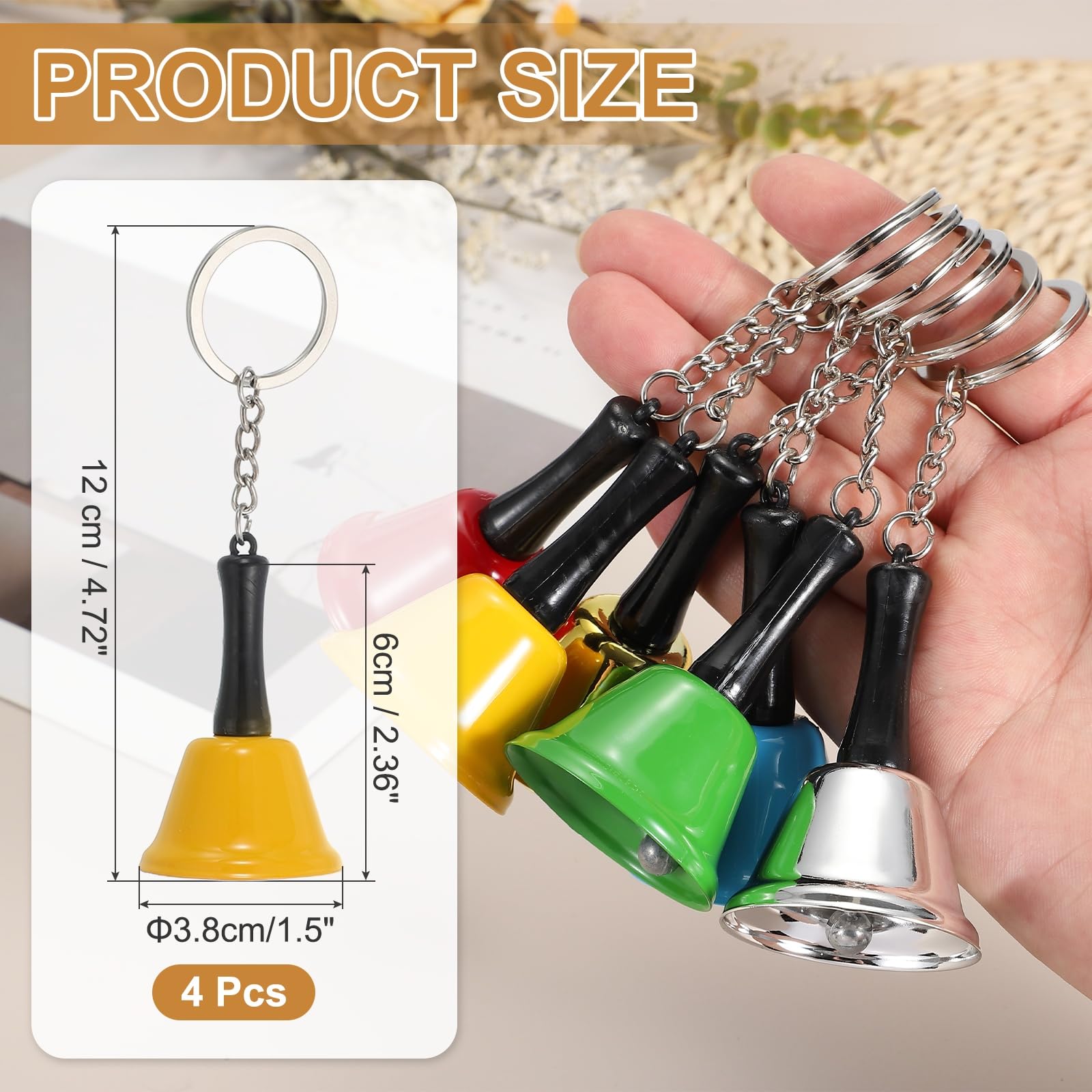 PATIKIL 4 PCS Mini Hand Bell - Image 2