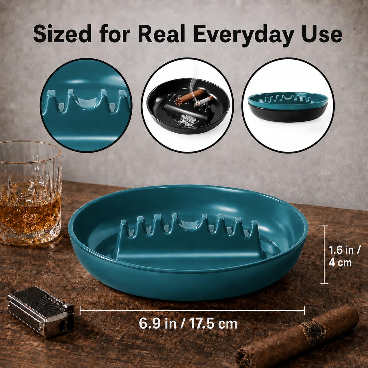 Amazon.co.jp: Grovind アッシュトレイ たばこ&葉巻用 7インチ Lサイズ