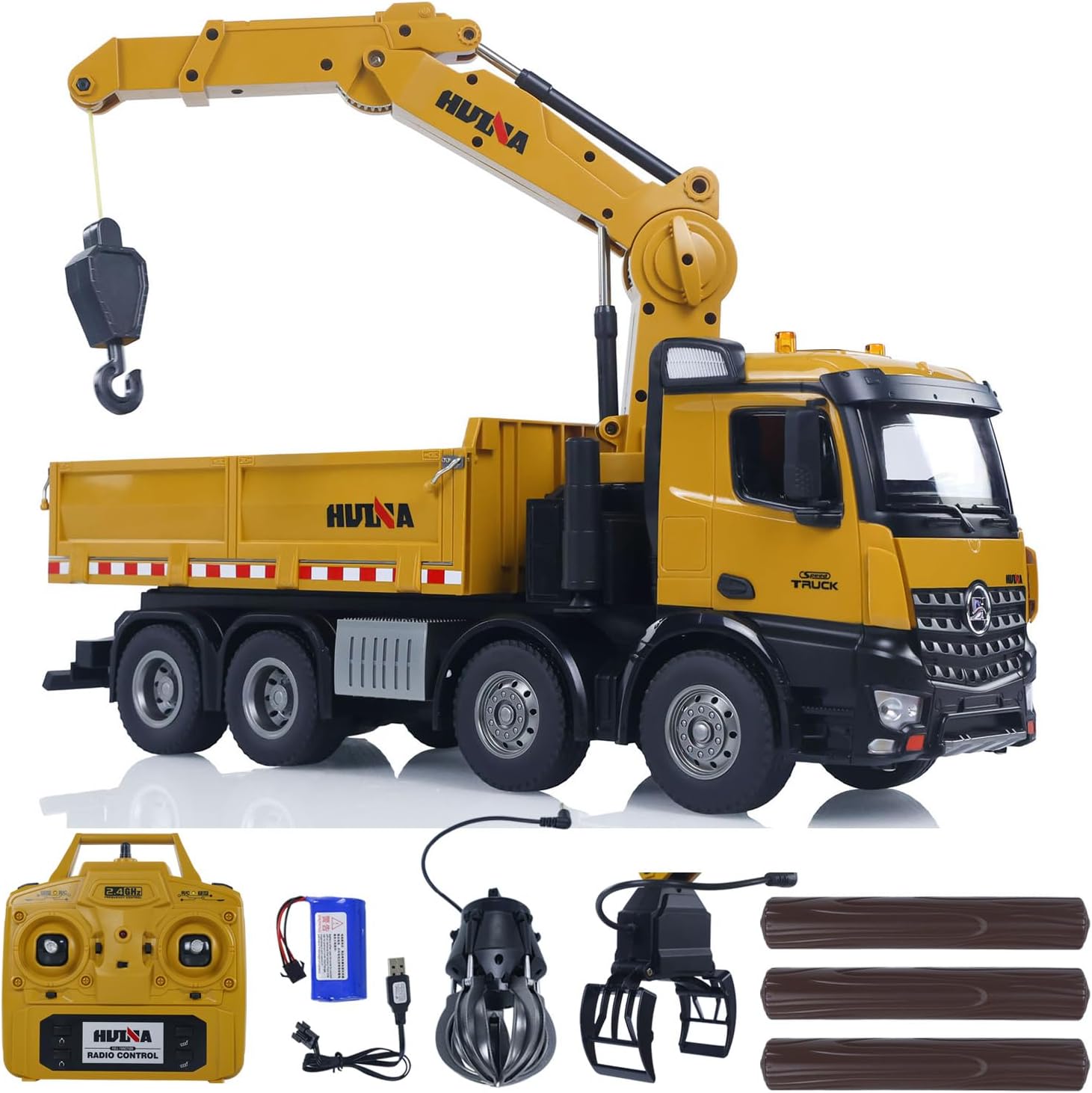 HUINA 1575 RC Timber Grab Truck Dumper Model with accessories