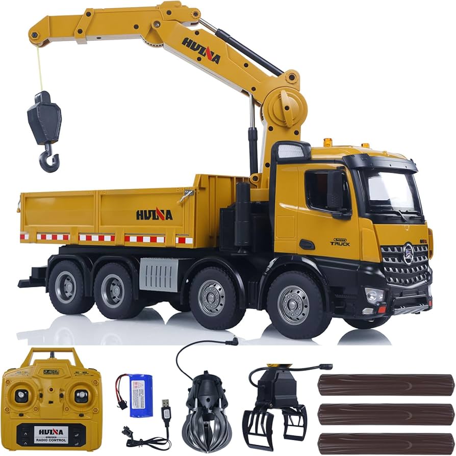 Amazon.com: wheelfun HUINA 1575 RC 1/14 Timber Grab Truck Dumper