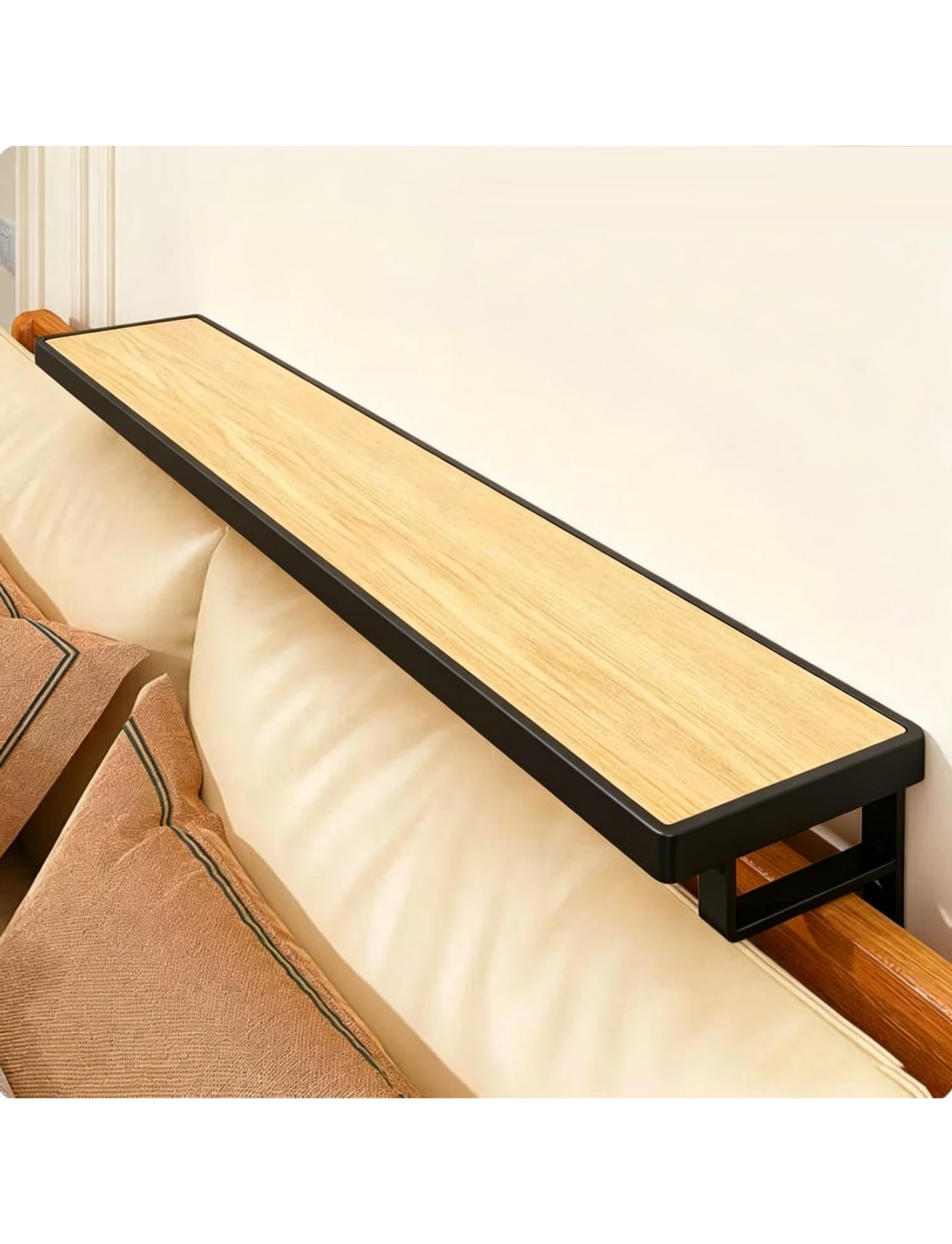 Étagère de chevet flottante, rangement ouvert derrière canapé et support de lit