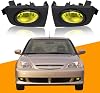 Kit de reemplazo de faros antiniebla delanteros con interruptor y cableado para Honda Civic 2001 2002 2003 (lente amarillo) 3