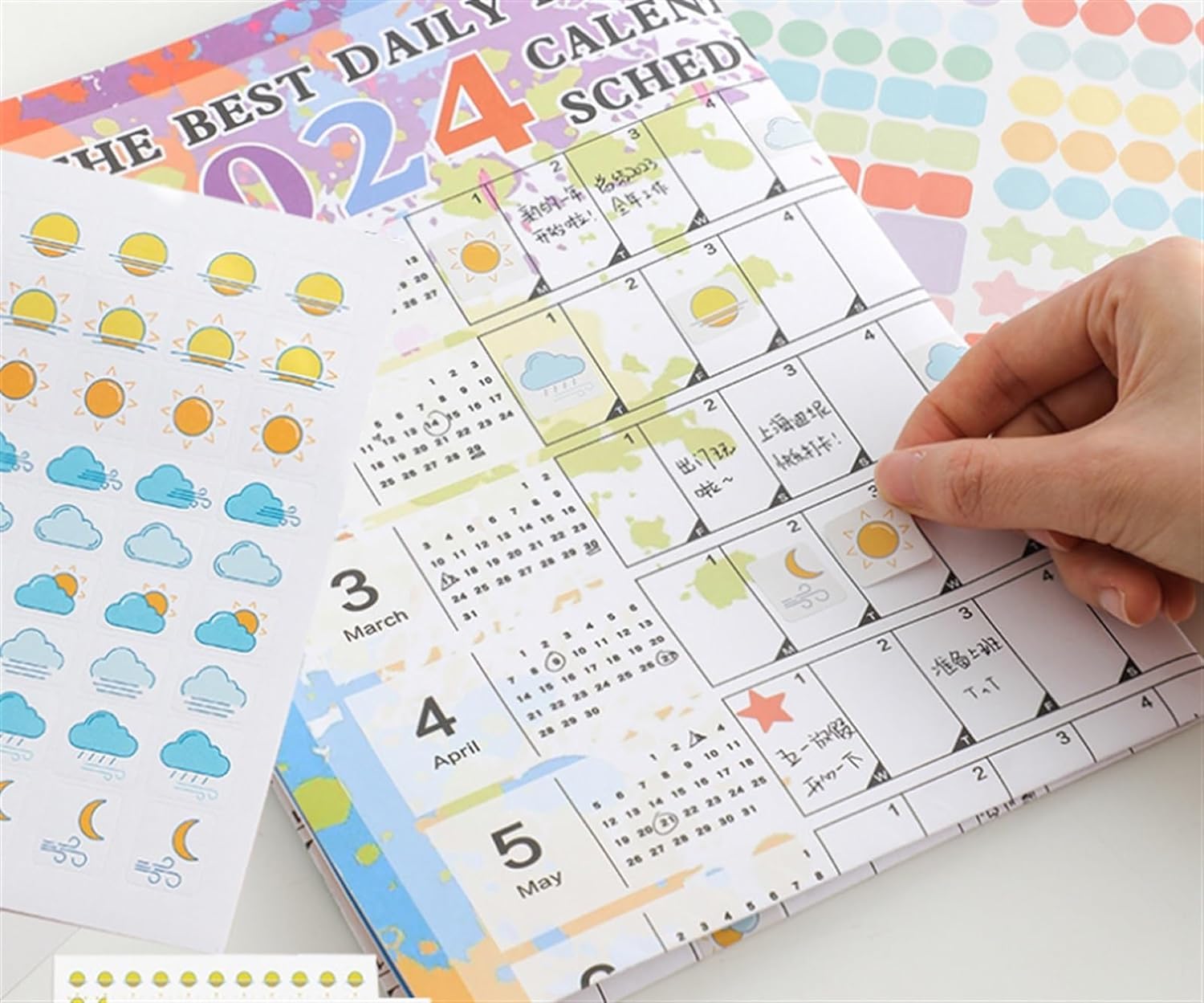 Calendario, calendario da parete, calendario 2024 calendario da parete 2024 calendario mensile 12 mesi annuale planner annuale 2024 calendario da parete calendario da ufficio (dimensioni: 2 pezzi)