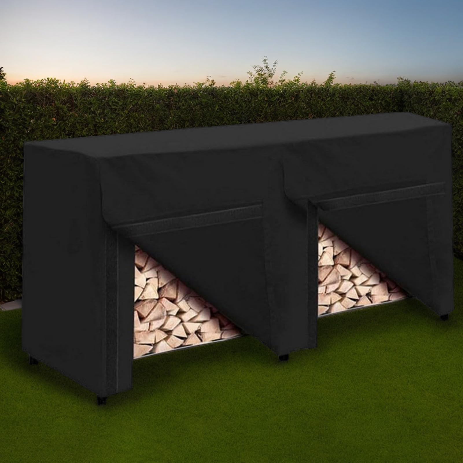 Housse pour porte-bûches – Abri robuste en tissu Oxford 210D, protection imperméable pour bois de chauffage, construction coupe-vent | Protection UV à double couture pour l'extérieur – Fournitures de
