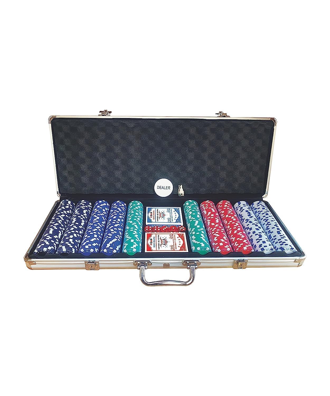 RahiGlow Deluxe 300-Piece Poker Chip Set with Aluminum Case, Cards, Dice, and Dealer Button - Premium Casino-Style Multicolor Tokens for Adults - Perfect for Classic Multiplayer Games (B0D73F48L2) Amazon Price History, Amazon Price Tracker