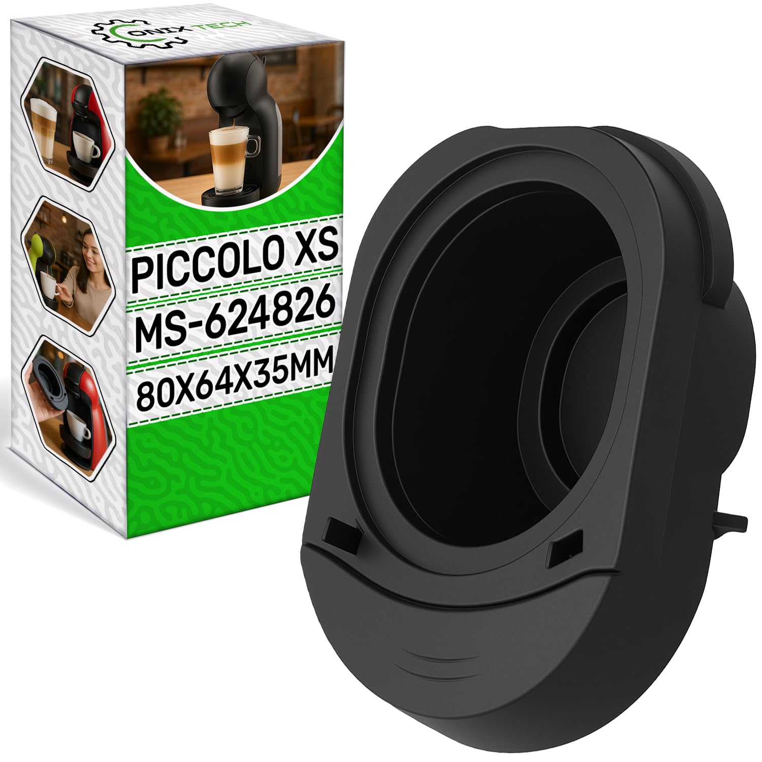 Porta Capsulas para Cafetera Capsulas 80x64x35 mm Ø45 mm con Código Original MS-624826 para Nescafe para Krups para Dolce Gusto para Piccolo XS - Garantía de 5 Años - ONIX TECH