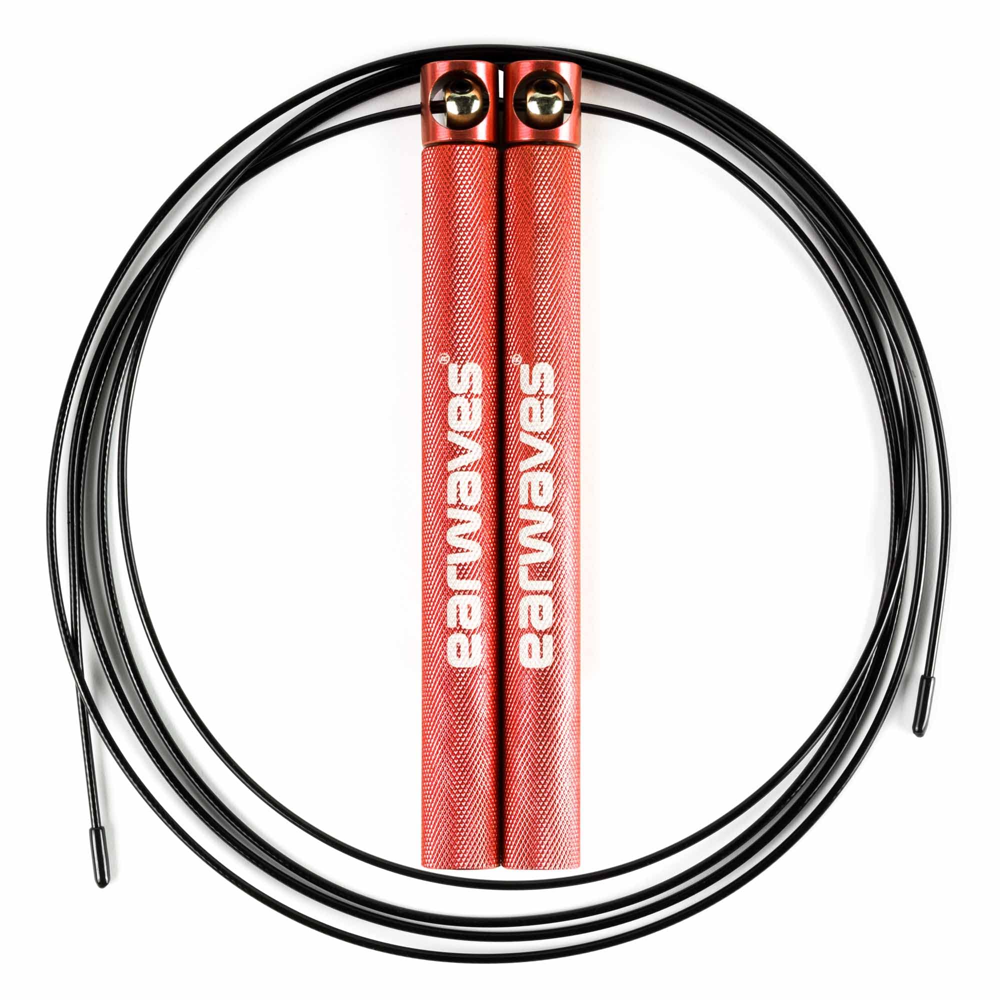Earwaves® WHIRL™ Jump Rope + Cable Extra I Comba de Aluminio con Doble Rodamiento I Eje Reforzado y Mango Moleteado I Mayor Suavidad y Control I Cross Training Saltos Dobles Double Unders