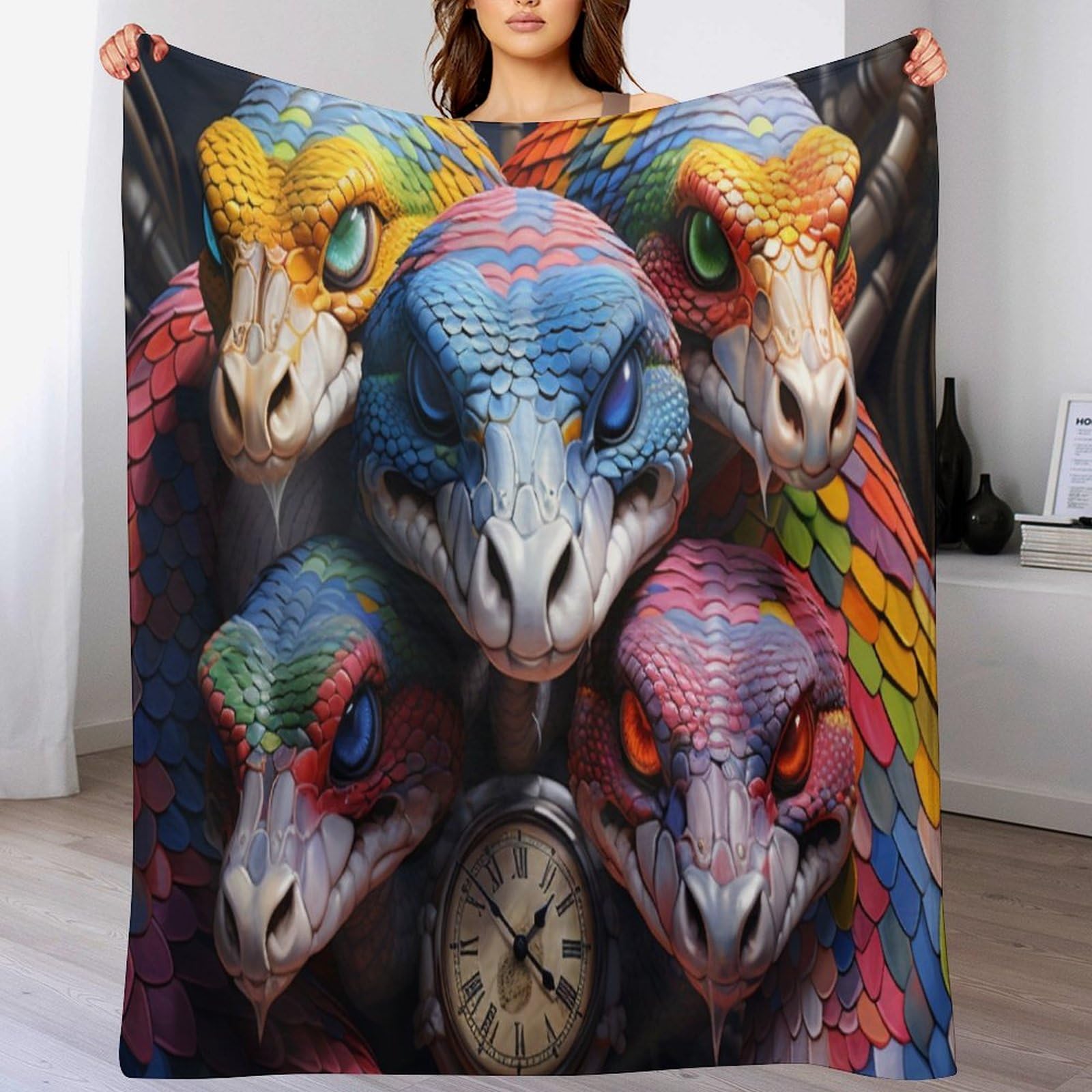 Couverture polaire en serpent en flanelle légère super douce 100x130cm