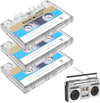 Blank Cassette Tapes 90min,3 Pcs Blank Cassette Tapes for Recording, Blank Tapes for Recording,90 Min Recording Time Cassette Tapes Blank for Car Stereo Systems Or Other Devices
