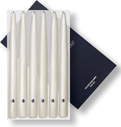 Vista 15 de Colonial Candle Unscented Taper Candle, Handipt Collection, Green, 10 in, Pack of 6 Candlesticks - Up to 8 Hours Burn