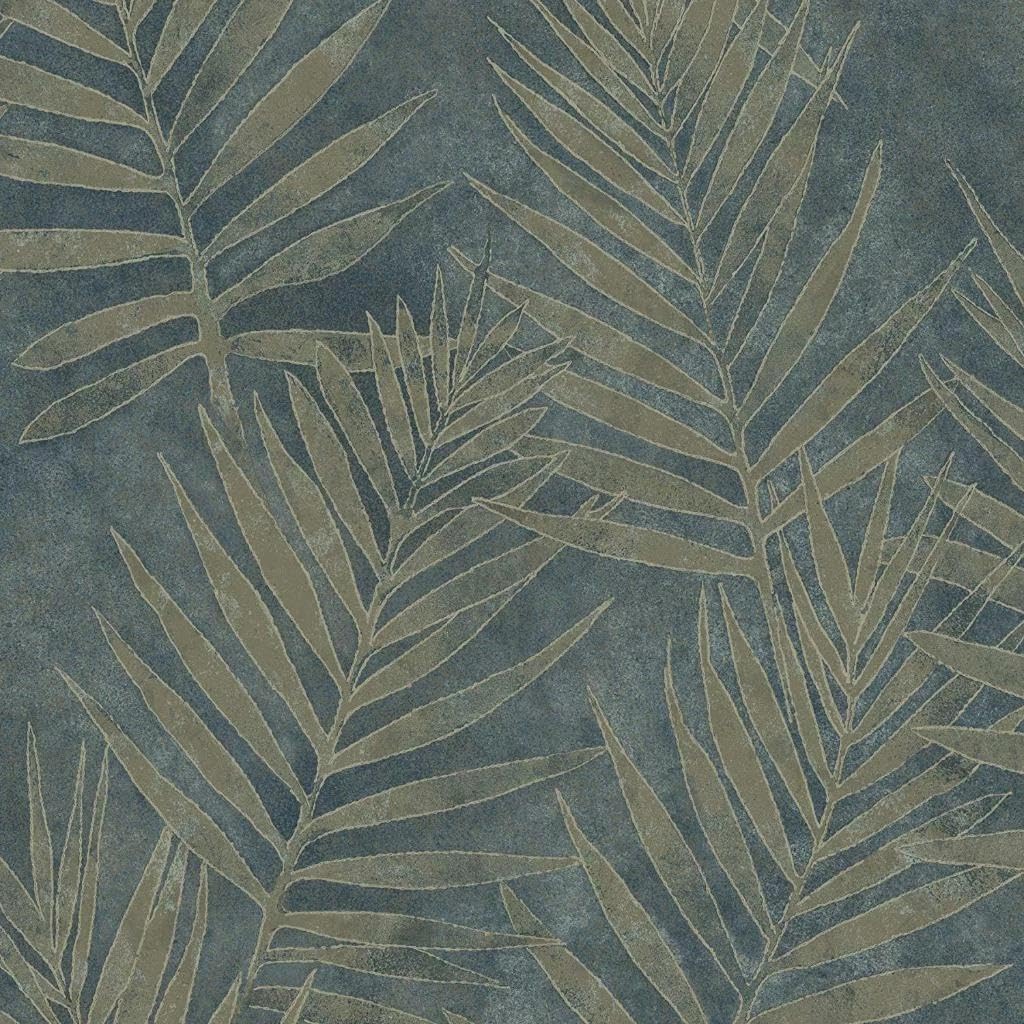 for Designer Metallic Dark Gold Palm Leaf on Gold