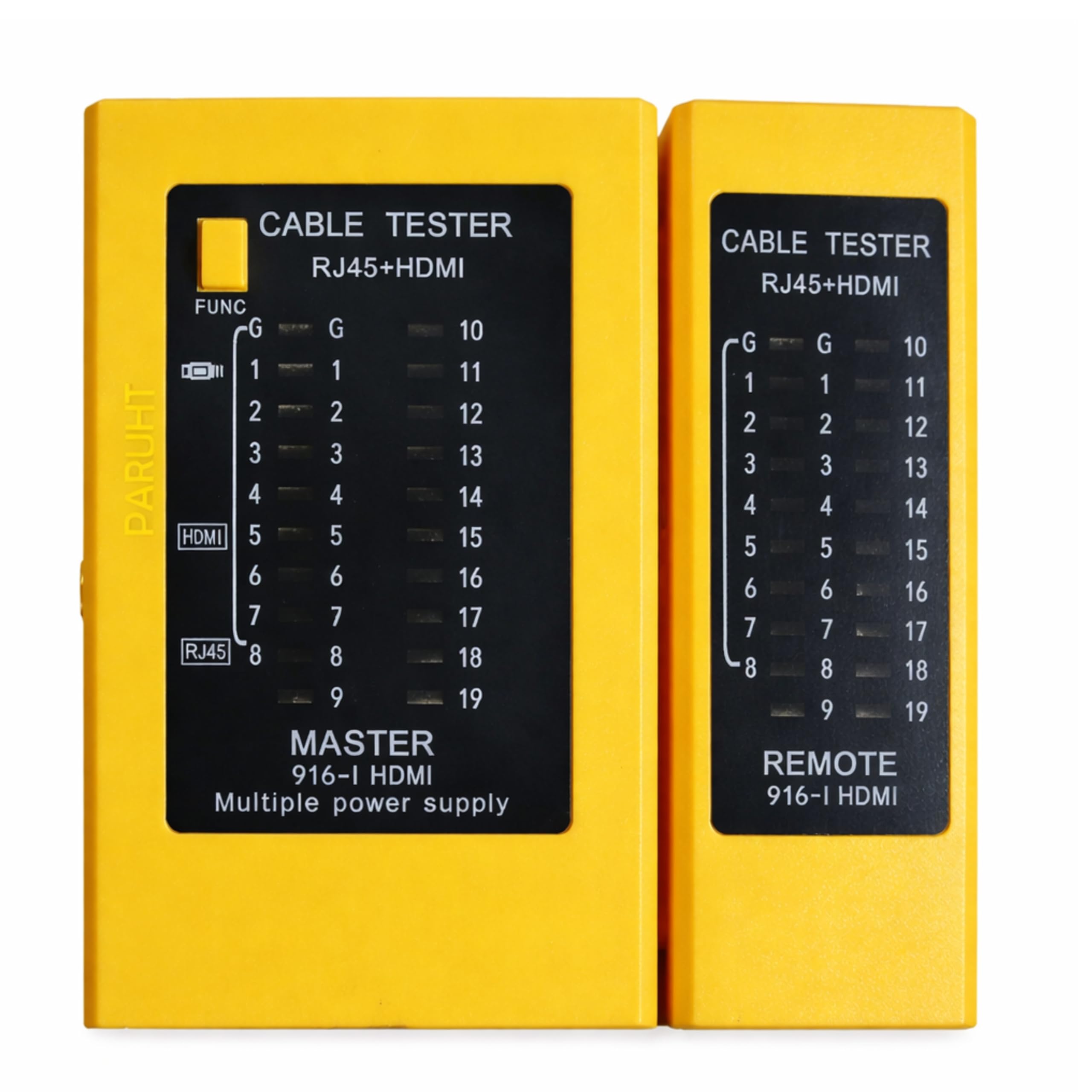 PARUHT HDMI+RJ45 Tester, High Definition 2-IN-1 HDMI & RJ45 Digital Tester Checker for Lan Cable Detector, Saffron HDRJ45-TT-image-20