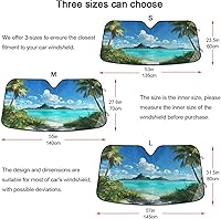 Vista 3 de Parasol para parabrisas de automóvil con palmeras tropicales de verano y playa, parasol de cielo forestal que bloquea rayos UV, protector que