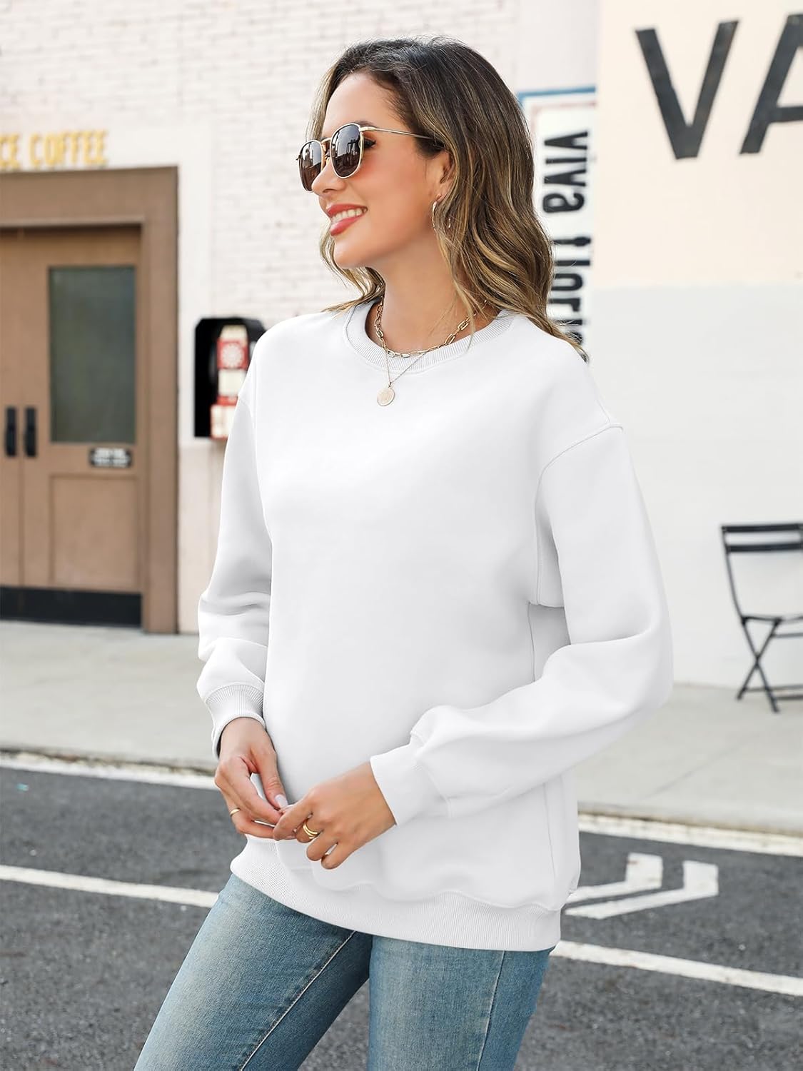 TICTICMIMI Women's Casual Crewneck Sweatshirts Long Sleeve Tops Loose Fit Fall Shirts - Image 3