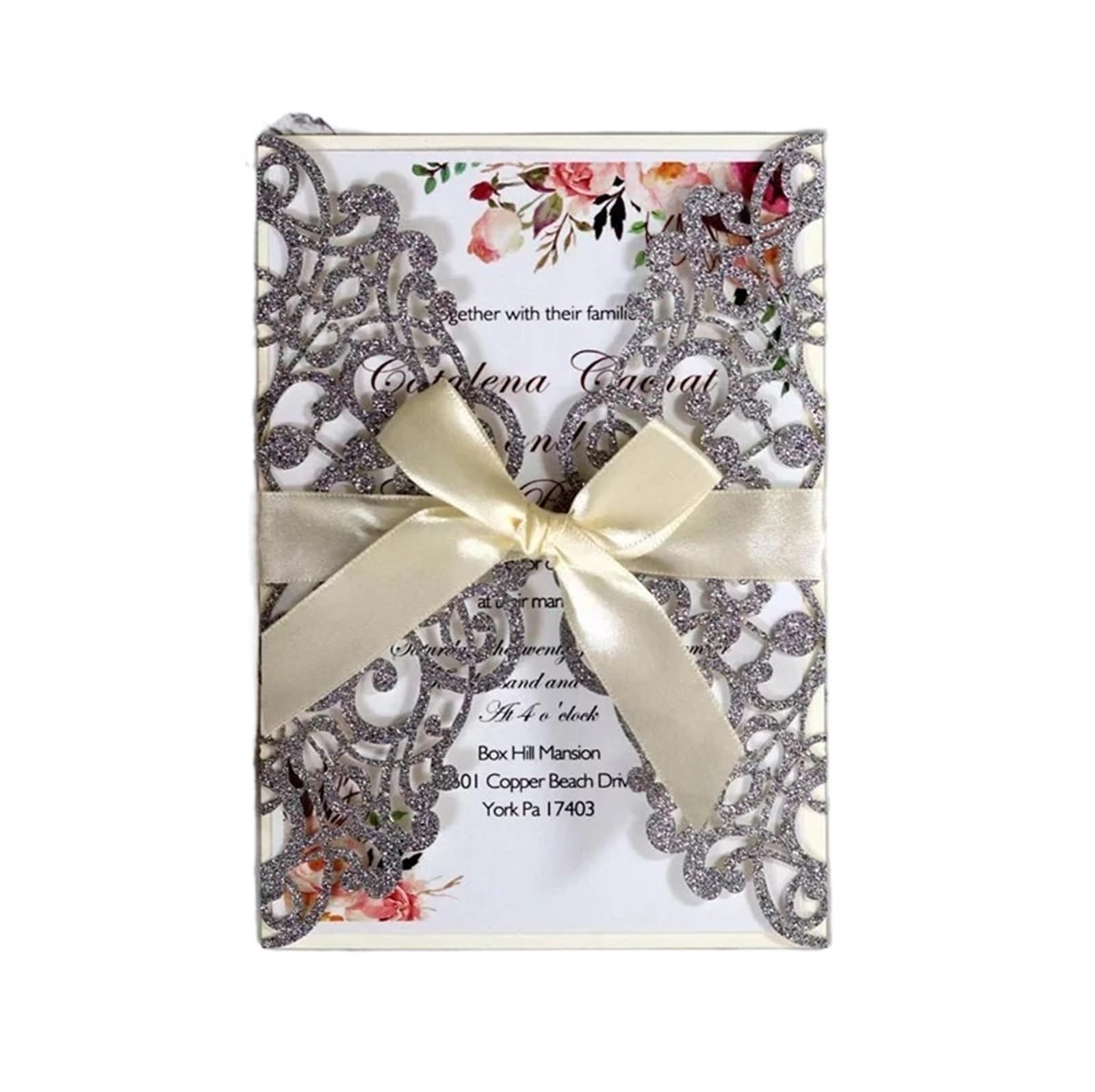 Einladungskarten Hochzeit 25/50/100 Stück Hochzeitseinladungskarten, Verlobung, Hochzeit, Party, Dekoration(Silver Charcoal,100pcs)