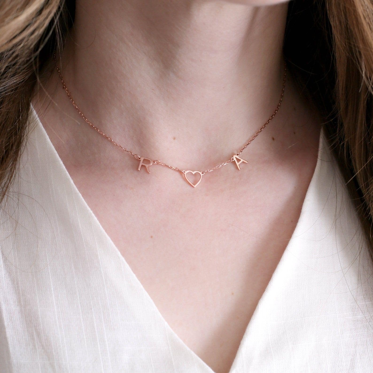 Personalizzato argento sterling collana con iniziale lettera gioiello