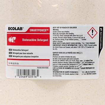 منظف EcoLab SMARTPOWER Dishmachine ، 6101201 ، 6.5 رطل. | 4 / حالة