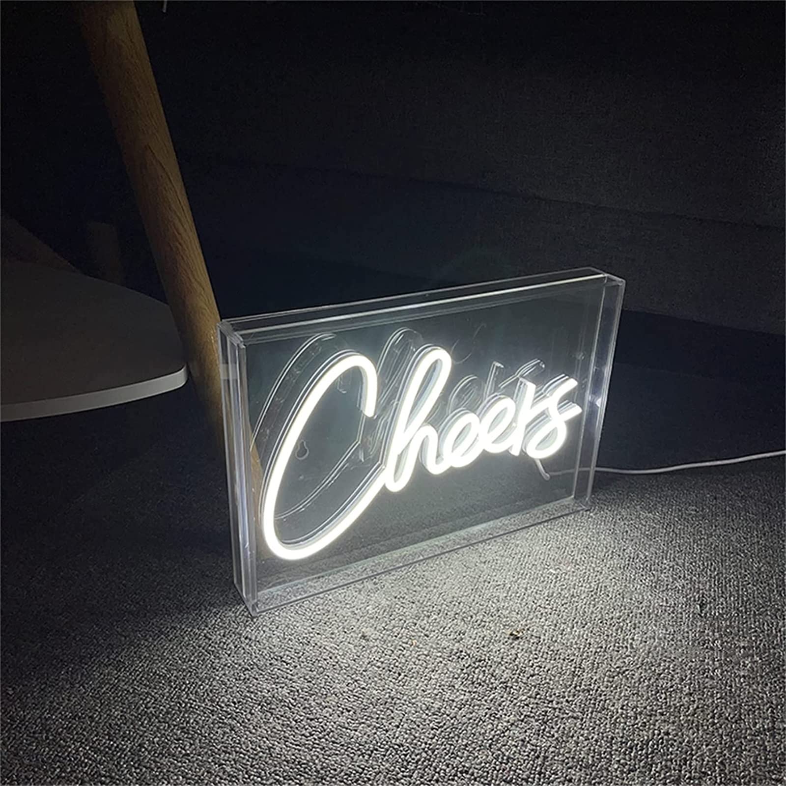 NAKEAH Luz Blanca fría Letrero de neón LED Luz de Modelado LED Letrero de Letras Luminosas Panel de acrílico Luz Decorativa de neón, 30X20cm