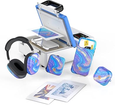Phone Case Heat Press Machine for iPhone,3D Sublimation Vacuum Heat Press Machine for Sublimation Blanks Phone Cases, Airpods,Headphone,DIY Customize Phone Case Printer Machine Blue