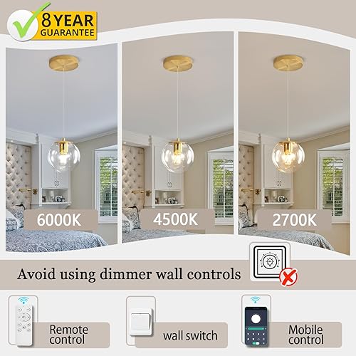 Miniatura 309 de Escalera LED de 10 luces LED moderna con globo de cristal, lámpara colgante grande para techos altos, accesorios de iluminación de entrada, villas y