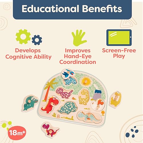 Miniatura 9 de B. Juguetes  Rompecabezas de madera  Rompecabezas de granja  Rompecabezas de animales para niños pequeños  8 piezas gruesas  18 meses +  Animal