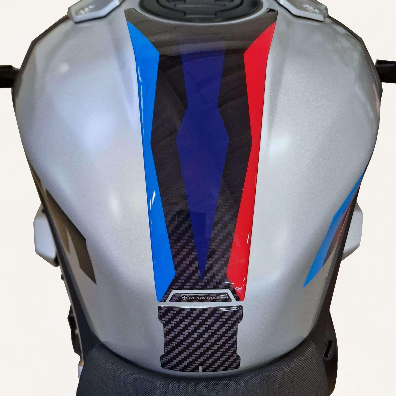 Resin Bike Aufkleber Motorrad Kompatibel Mit BMW M1000R - S1000R 2021-2026. Schutz Grip Motorrad Tank-Schutzfolie vor Stößen und Kratzern. Aufklebersatz 3D-Harzklebstoff - Stickers Made in Italy