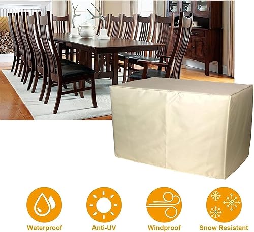 Miniatura 4 de Juego de fundas para muebles de jardín, fundas impermeables para muebles de patio, fundas para muebles de jardín, impermeables, rectangulares,