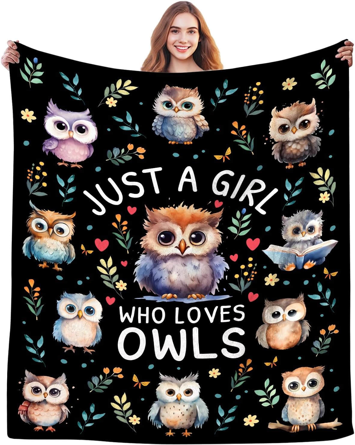 Owl Blanket Gifts for Women Mom Girls,Owls Stuff Animal Throw Blankets,Unique Owl Gifts for Owls Lovers Adults 60"x50"