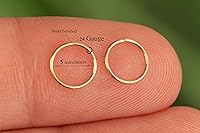 Vista 49 de Gold Hoop Earrings Silver Hoop Earrings - Hoop Earrings For Women Two Pcs Of Thin Gold Filled Sterling Silver Hoops, Helix Hoop, Tragus Ring