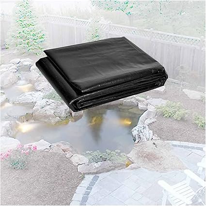 Image WBBML Pond Liners, Waterproof Liner 0.3mm Large Fish Gardens Pools Membrane, for Landscaping, Reservoir, River Slope, Customized (Color : Black, Size : 6x10m/19.68x32.8ft)
