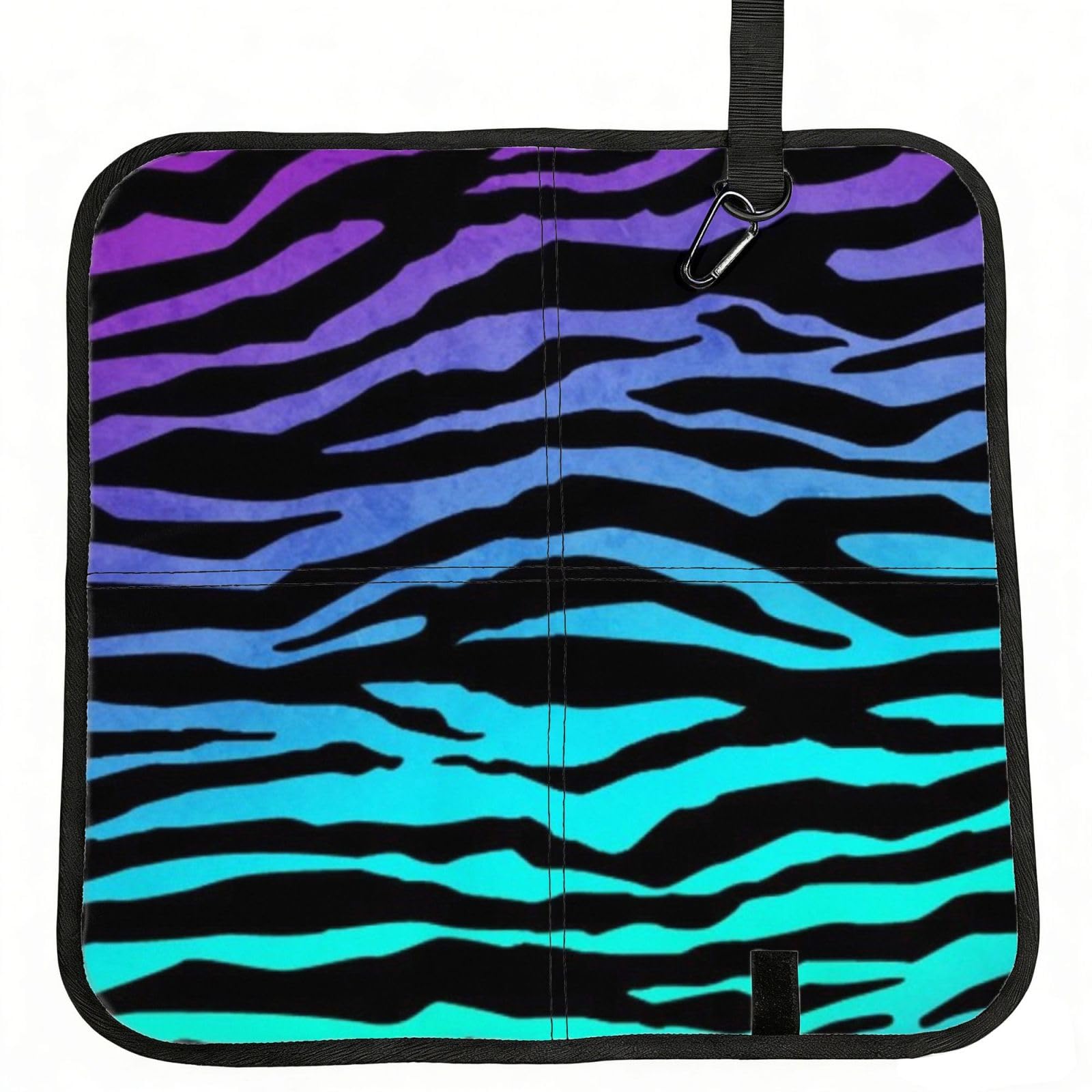 ERCgad Purple Blue Green Camouflage Zebra Stripes Print Foldable Seat Cushion Portable Chair Pad Lightweight Travel Outdoor Office Home