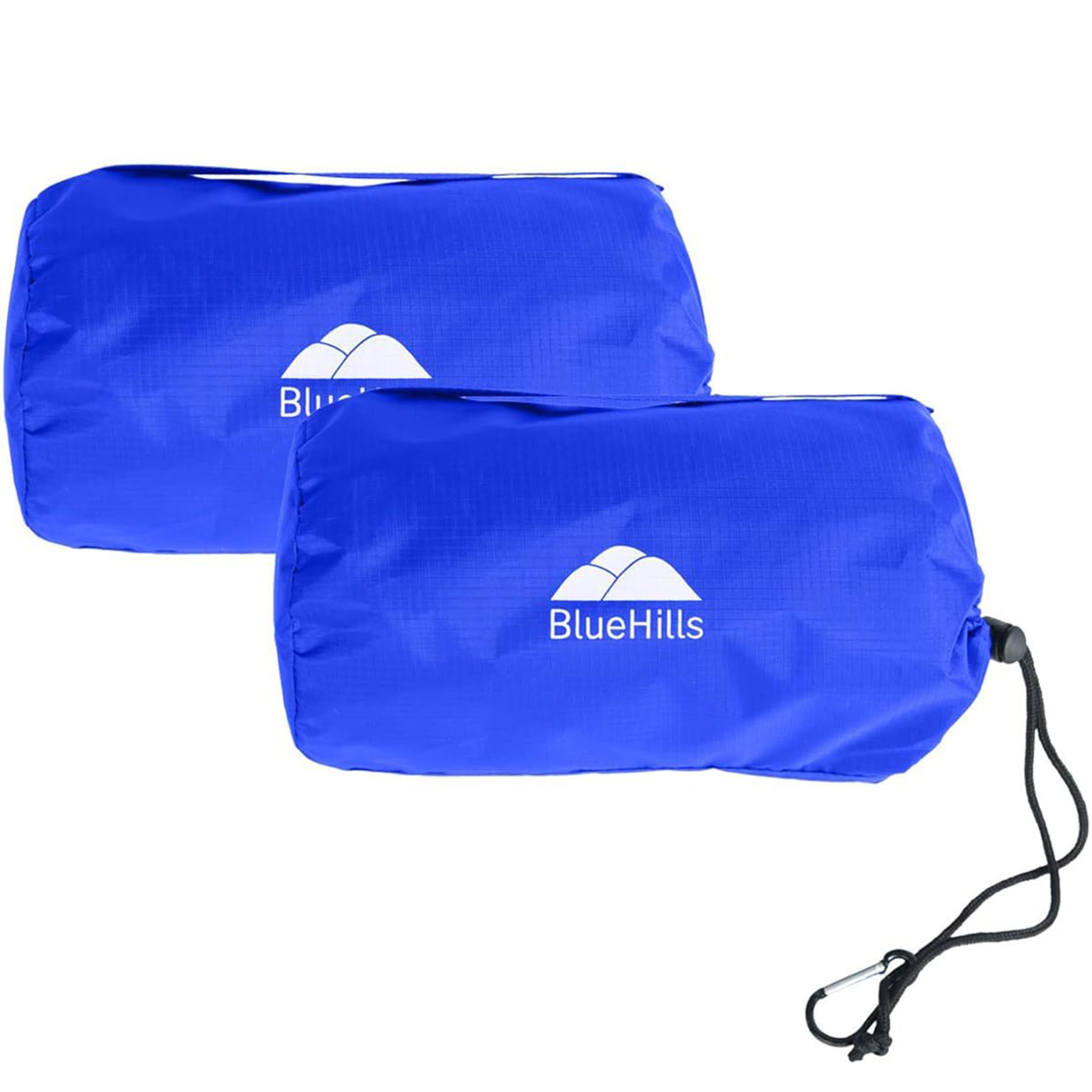 BlueHills Ultra Compact Travel Blanket 2 Pack Large Soft Cozy Portable Blanket with Carry Case and for Flight Airplane Car Layover Camping Hotel Blue C205-2PK-Royal