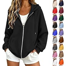 Zip Up Hoodie Women Oversized Lightweight Sweatshirts