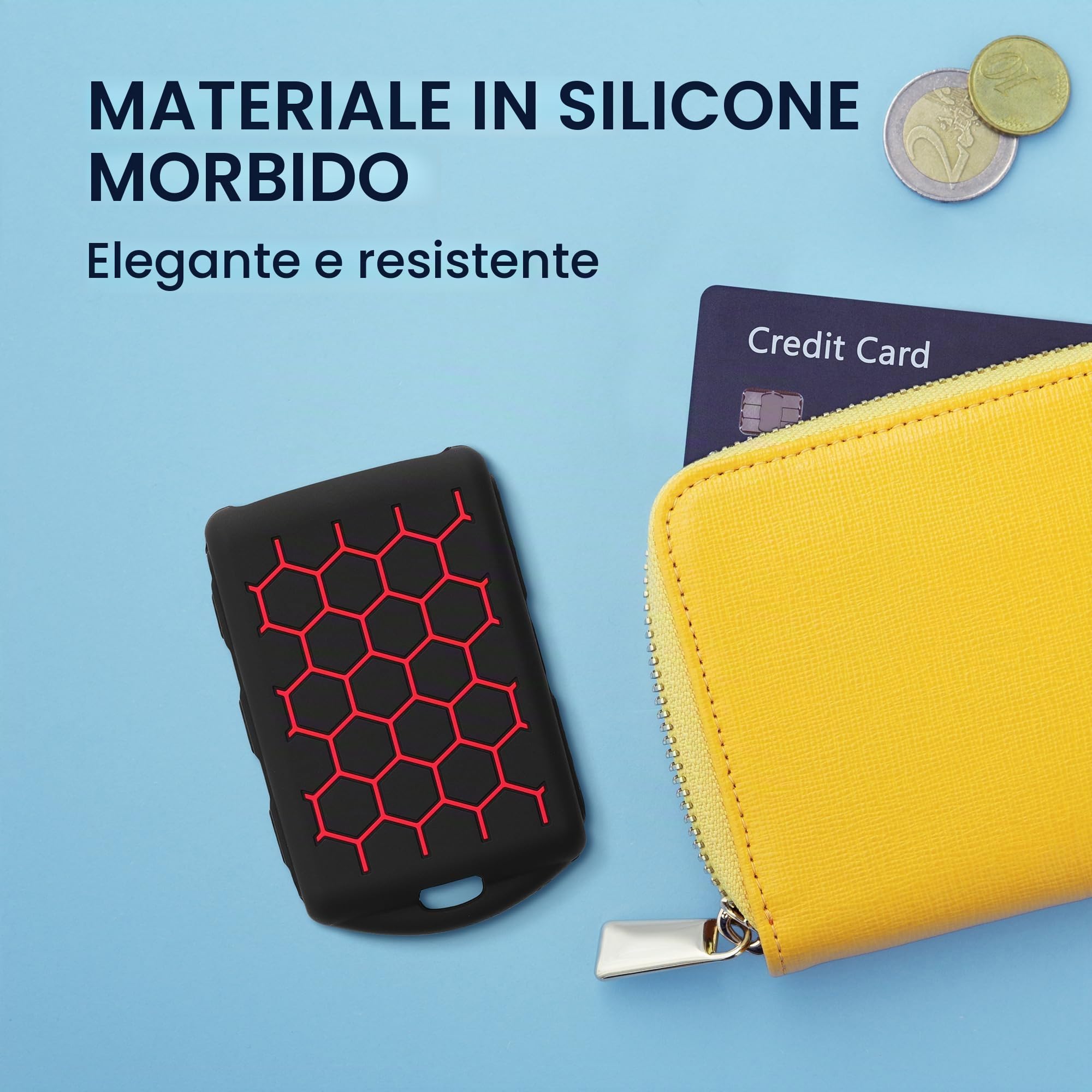 Kwmobile Cover In Silicone Per Chiave Volvo A 4 Pulsanti – Antiscivolo E Antiurto Per XC90, XC60, S60, V60 E Polestar