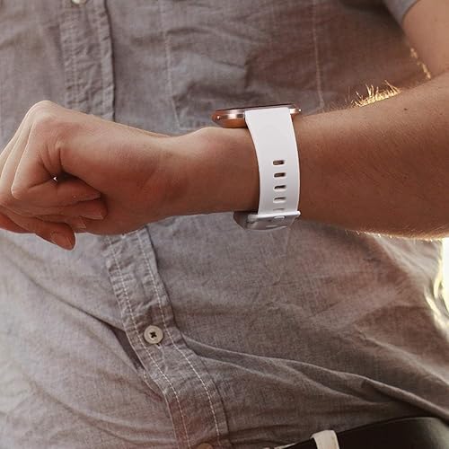 Vista 3 de Paquete de 3 correas de silicona suave compatibles para Fitbit Versa 2/Fitbit Versa/Fitbit Versa Lite, correas deportivas ajustables para mujeres