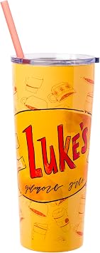 Silver Buffalo Gilmore Girls Lukes Diner, Stainless Steel Tumbler, 22oz | Double Walled, Includes Straw, 0.65 Liters