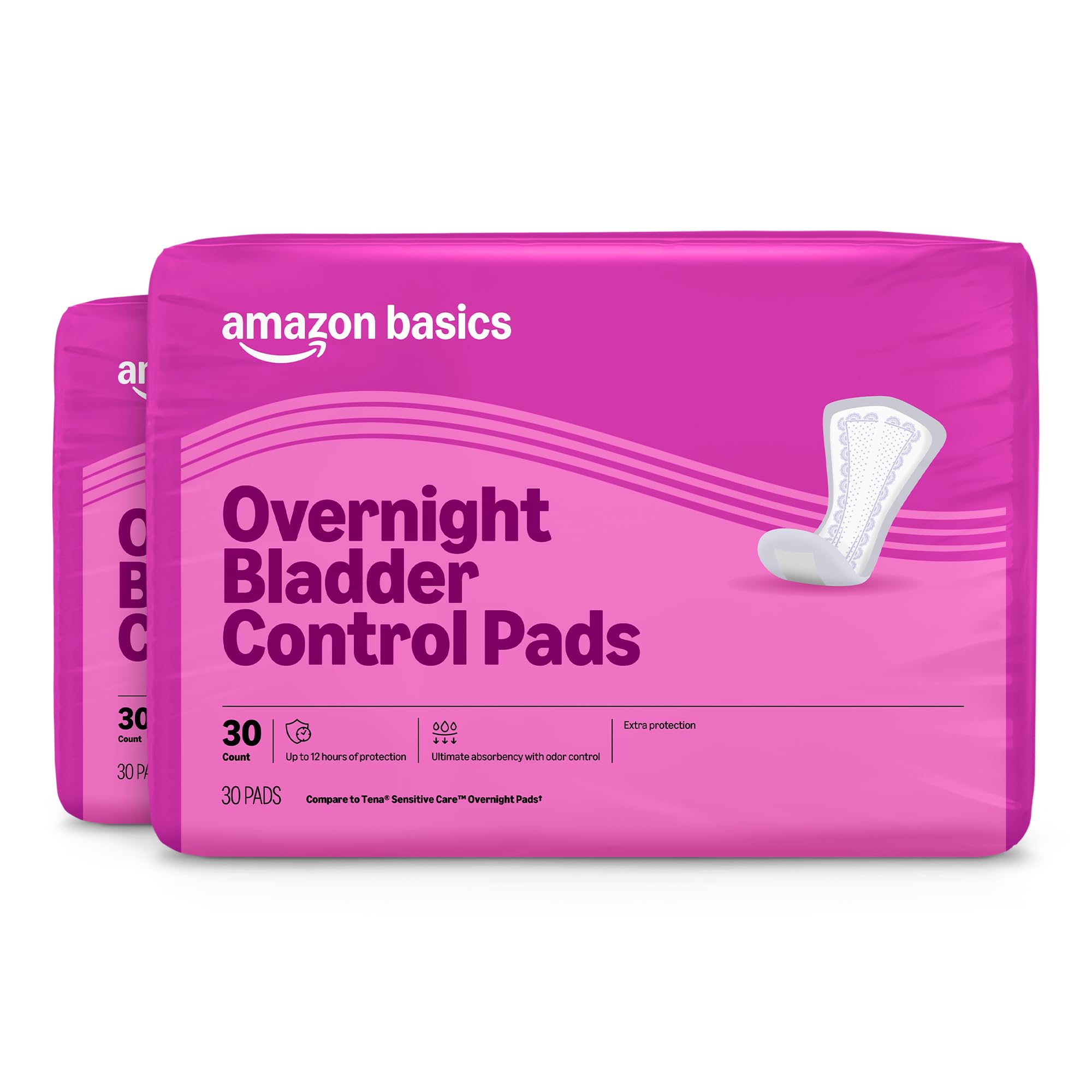 Photo 1 of Amazon Basics Overnight Incontinence Pads, 60 Count