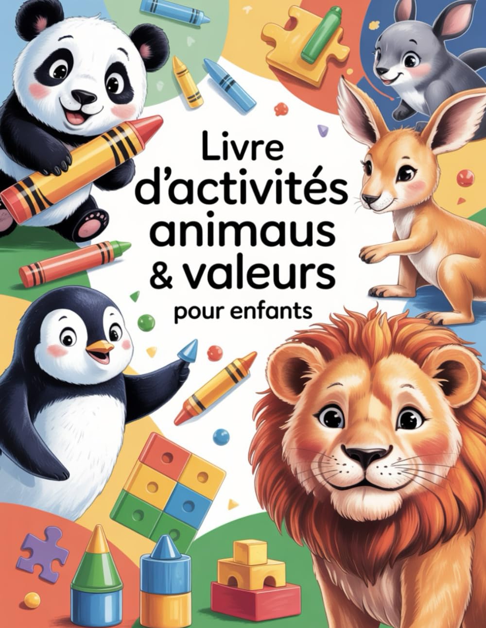 Livre d’Activités Animaux & Valeurs pour Enfants: 96 pages (8×11 pouces) d’activités amusantes : coloriages, jeux et découvertes pour les 3‑5 ans