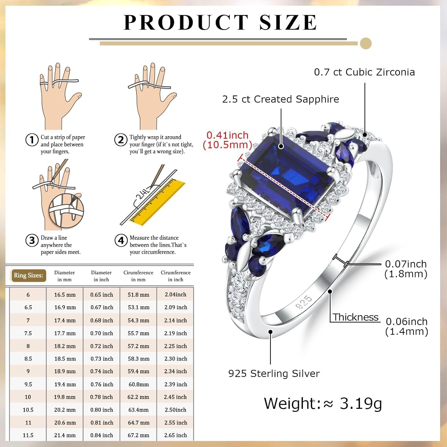 Butterfly Rings for Women, 925 Sterling Silver 3-4 Carat Birthstone Halo Ring Amethyst/Emerald/Blue Sapphire/Ruby Promise Ring Emerald Cut Engagement Rings for Her,Lovers Birthday Valentines Gift