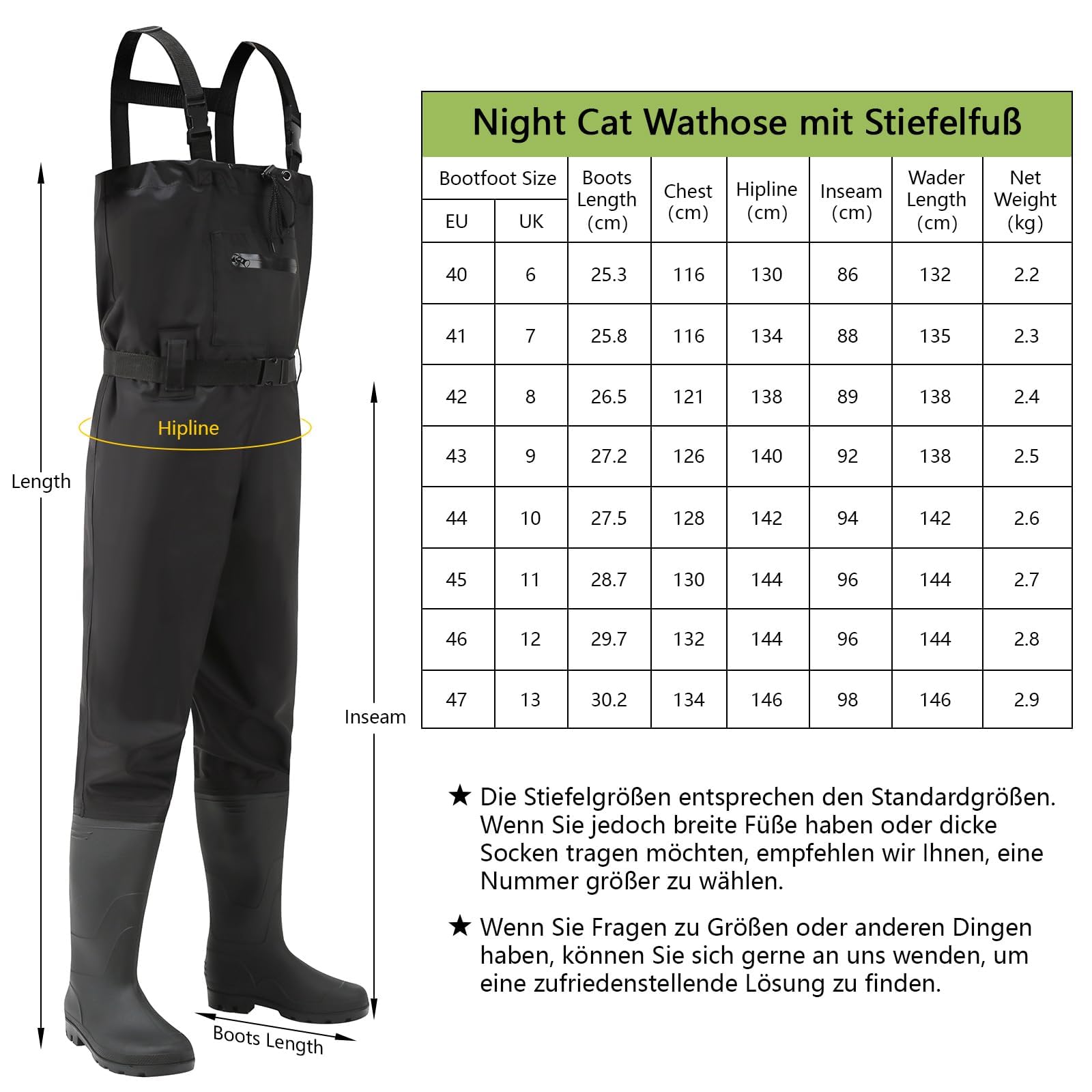 Waders pour homme et femme - Épaissir - Pantalon de pêche avec bottes, cuissardes - Poches de poitrine - Bretelles réglables - Waders en nylon - Pantalon de pêche