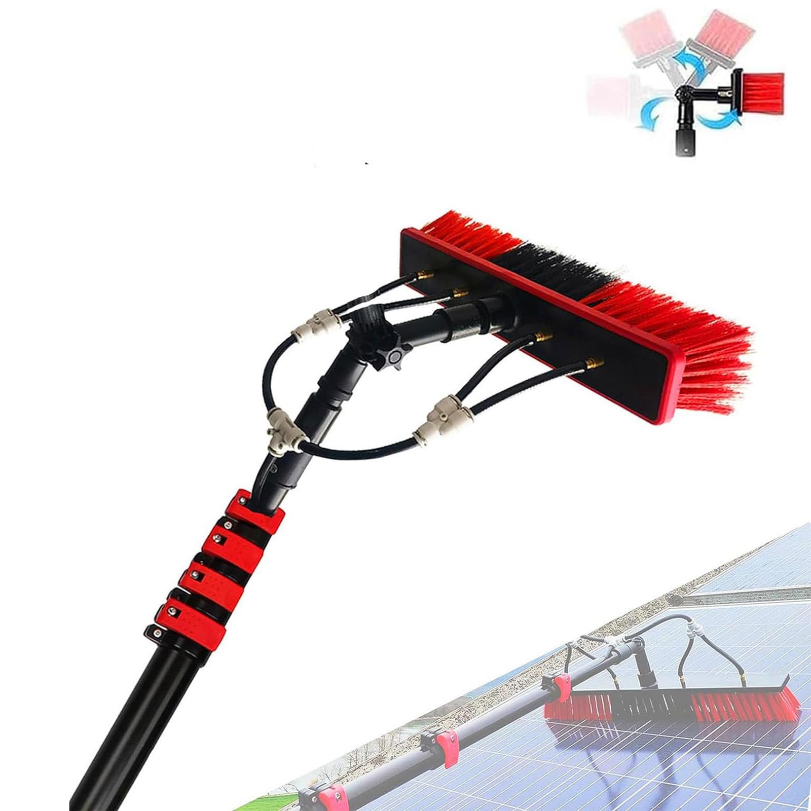 Professional Window Cleaning Kit - 35cm Telescopic Brush & 12ft Extension Pole Water Fed Hose for Effortless Home & Office Window Cleaning Streak-Free Shine