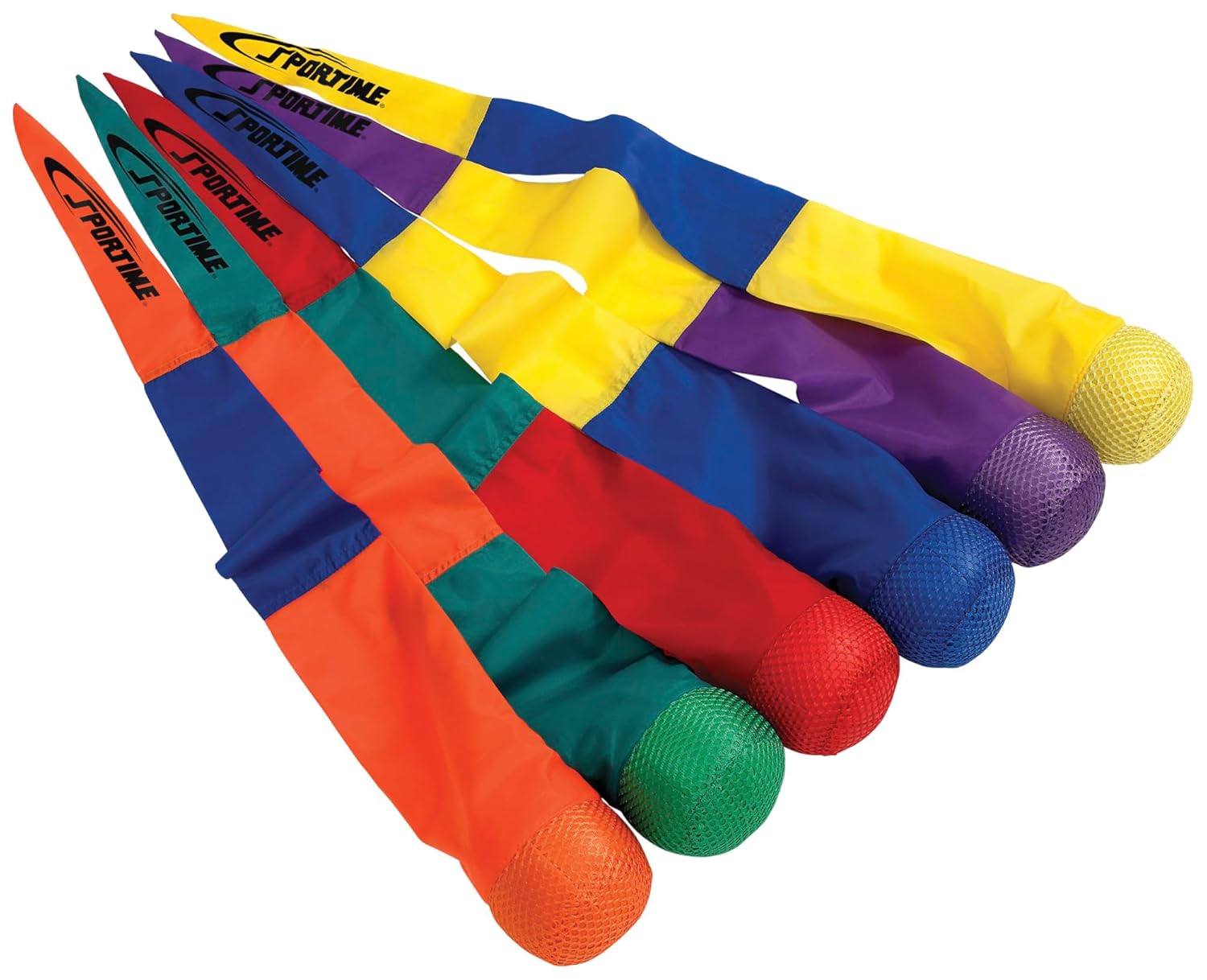 Sportime Catch Tail Foam Balls, 36 Inches, Assorted Colors, Set of 6