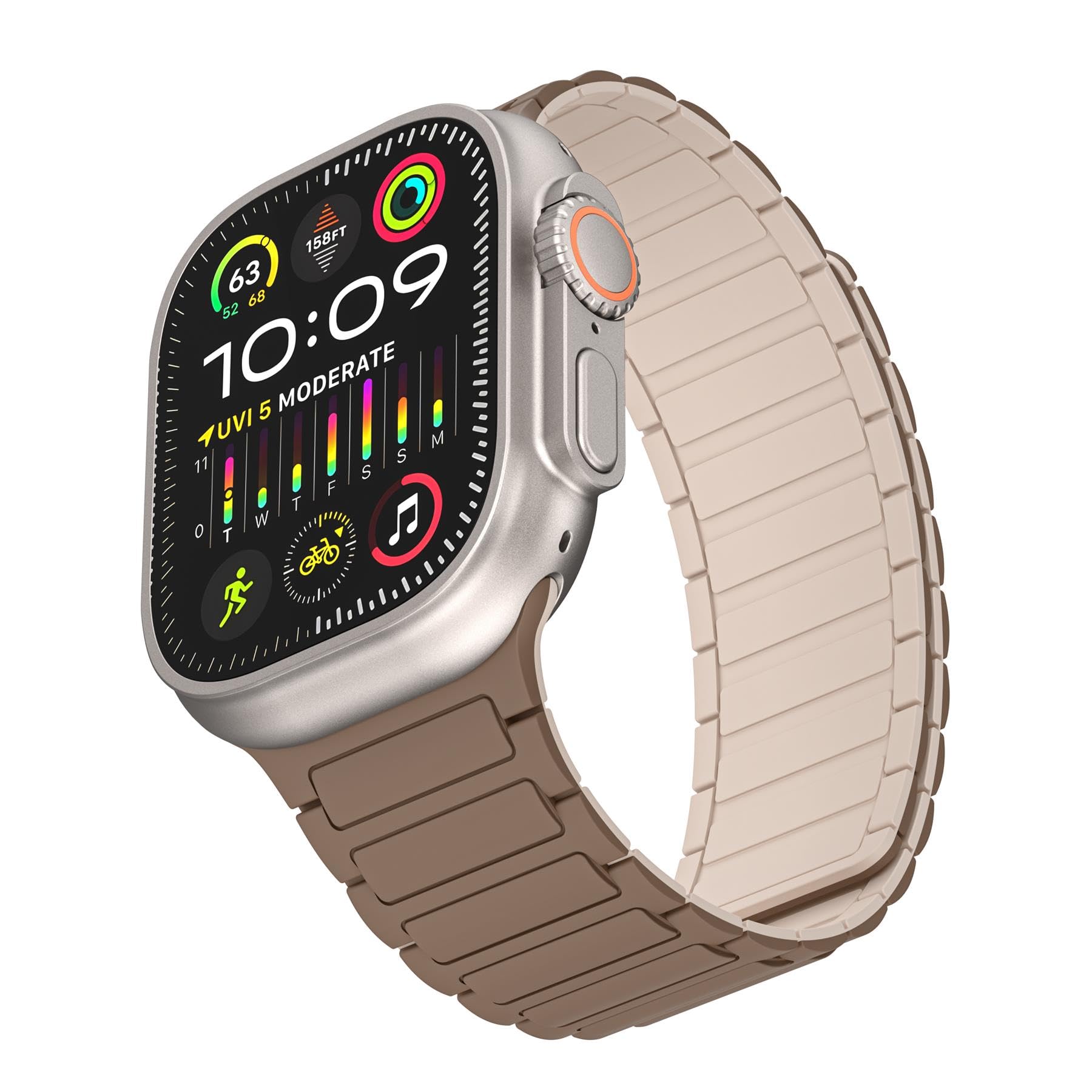Correas magnéticas de diseño de lujo compatibles con Apple Watch Band Ultra de 49 mm, 45 mm, 44 mm, 42 mm, pulsera deportiva de silicona suave impermeable para iWatch Series 9/8/7/6/5/4/3/2/1