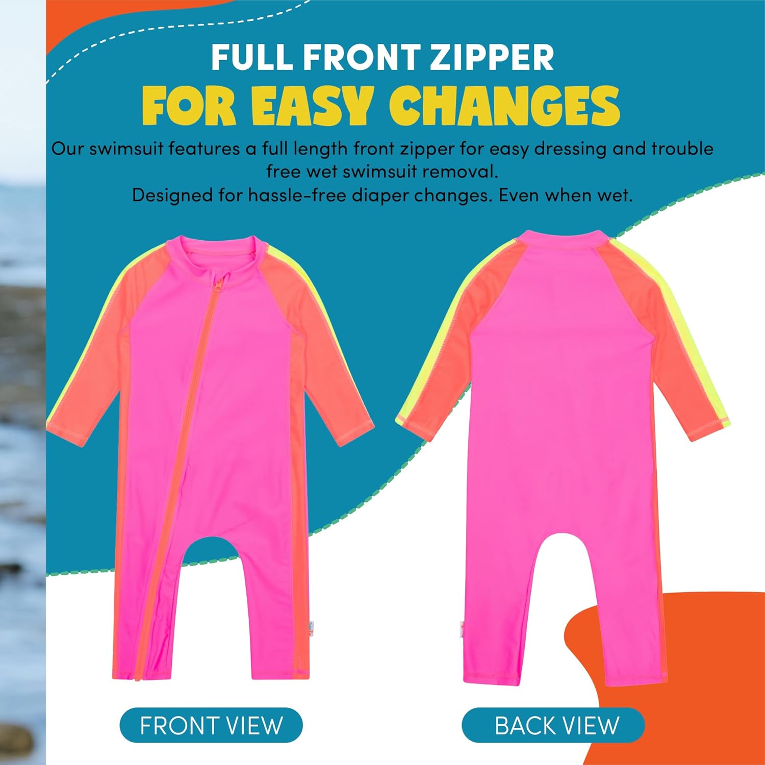 SwimZip Boys' Long-Sleeve UPF 50+ Swimsuit for Baby, Toddler, & Little Boys - Image 4