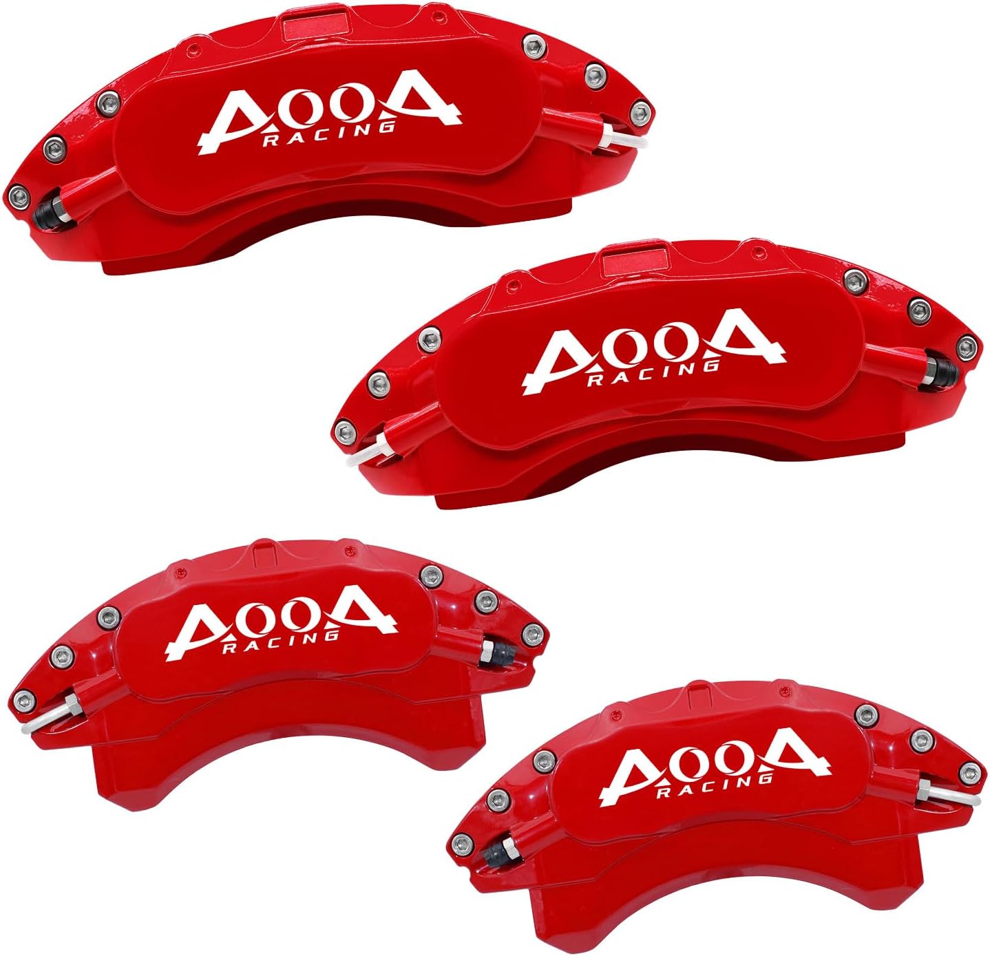 AOOA Caliper Covers Red with White Characters Aluminum Brake Caliper Covers Fit for Honda Odyssey 2018-2026（front and rear）