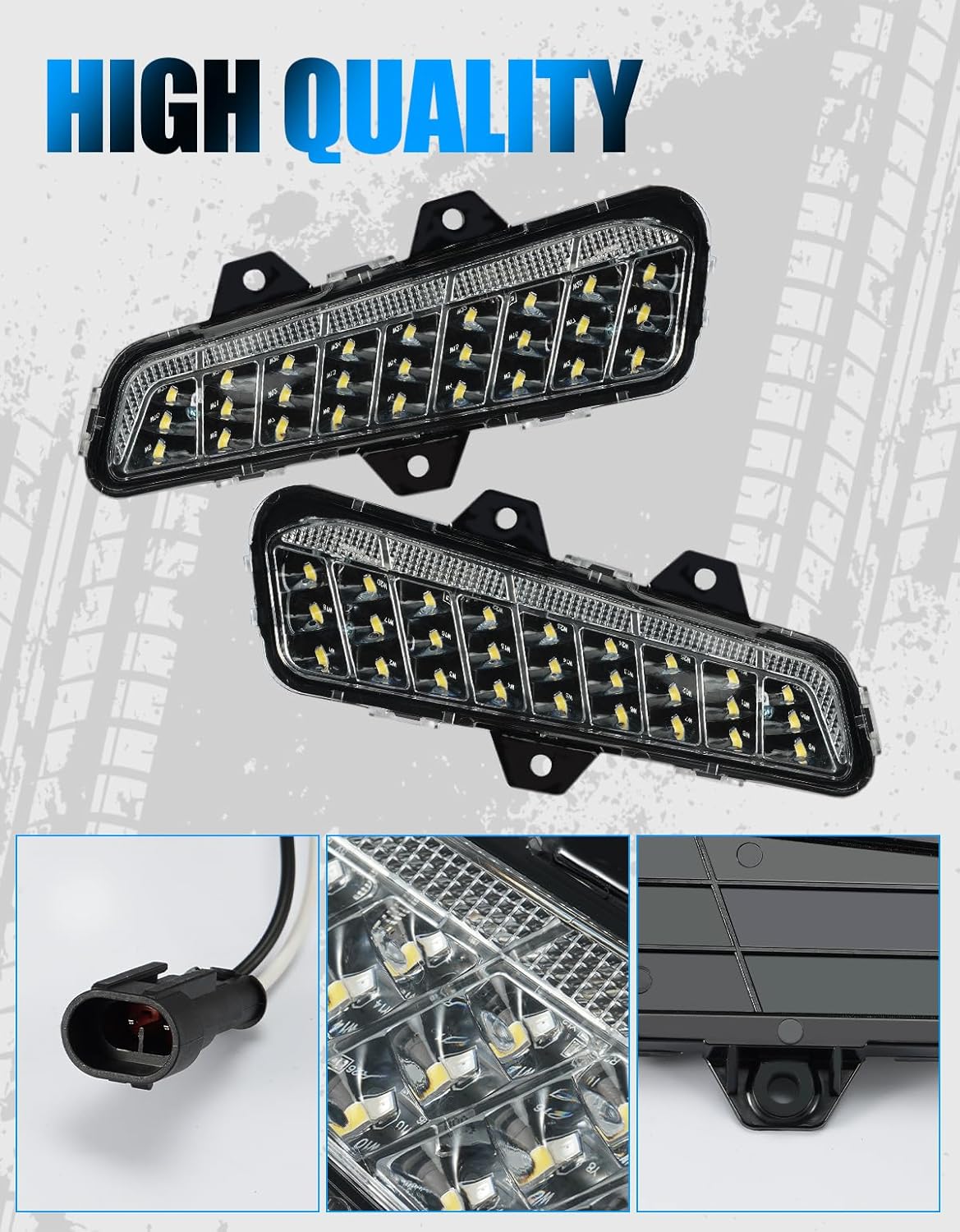 LED Front Bumper Lights with Sequential Turn Signal for Polaris Ranger XD 1500, Front Auxiliary DRL Accent Lights for Polaris Ranger XD 1500 2024 2025 Accessories, Replace #2889767