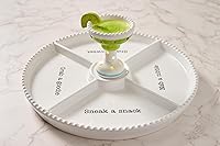 Vista 5 de Mud Pie Circa Divided Tray, White, 12 1/4" dia Base para plaquitas intercambiables