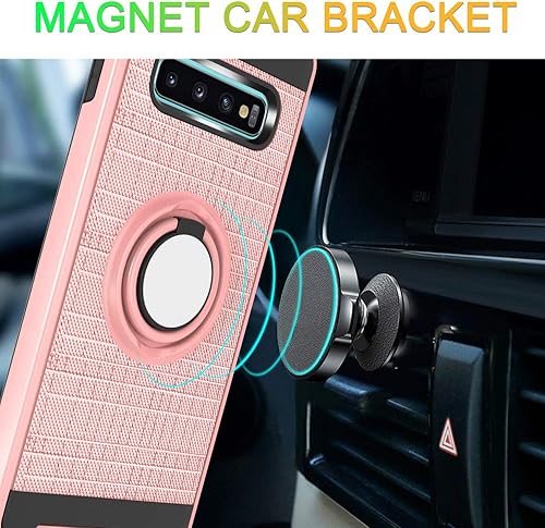 Miniatura 5 de Asuwish Funda compatible con Samsung Galaxy S10 Plus, protector de pantalla de vidrio templado y soporte de anillo de soporte, fundas resistentes